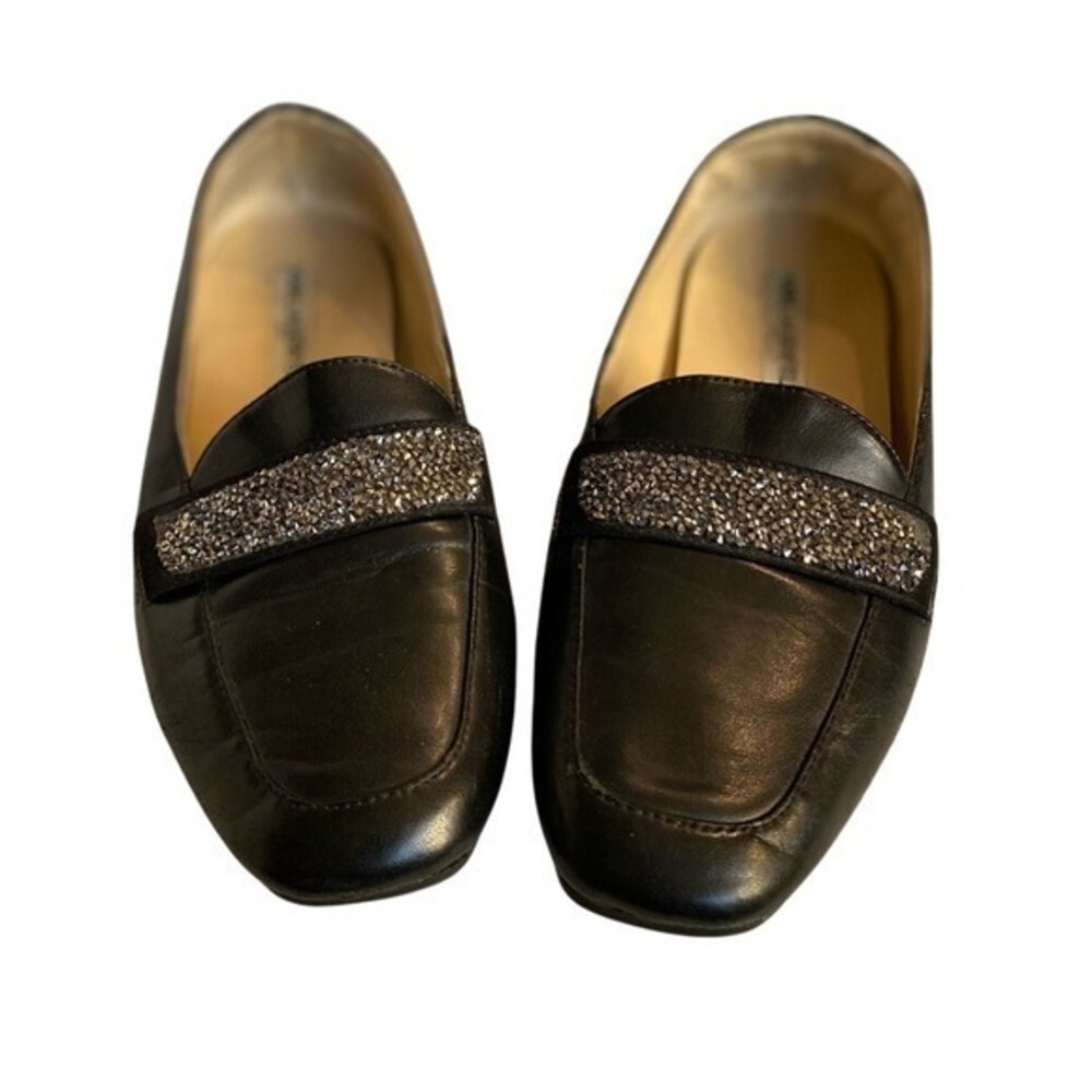 Karl Lagerfeld Paris Quincey Black Crystal Embellished Loafers Womens 7.5M